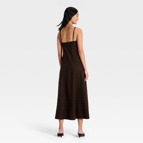 Vestido largo de tirantes a cuadros para mujer - A New Day™ Negro 2