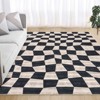 Washable Area Rugs, Modern Plaid Rugs for Living Rooms, Stain-Resistant Soft Geometric Rugs, Foldable Non-Slip Decorative Rugs - 4 of 4