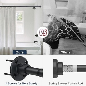 LunaLulinlk Shower Curtain Rod, 29-94 Inches, Adjustable Black Steel Shower Rods for Bathroom - 1 of 4