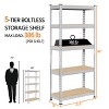 Yaheetech 5 Tiers Boltless Storage Shelf Metal Shelving Unit - 3 of 4