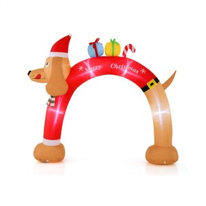 NAYSAYE Inflatable Holiday Decoration Dachshund Christmas Presents Arch for Yard Display, Multicolor, 96"*39.6"*120" - 1 of 4