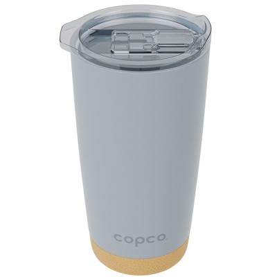 Copco Travel Tumbler with Cork Bottom, 20 oz. Double Wall Insulated Stainless Steel Coffee Mug, Leak-Proof BPA Free Lid