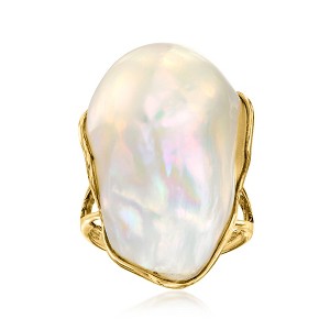 Ross-Simons 25x17mm Cultured Baroque Pearl Ring in 14kt Yellow Gold - 1 of 4