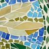 Teal Island Designs Modern Black Round Outdoor Accent Side Table 14" Wide Blue Green Dragonfly Mosaic Tabletop Front Porch Patio Home House - 3 of 4