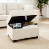 Square Faux Leather Ottoman with Storage, Footrest Stool Coffee Table for Living Room-Morden Fort - 2 of 4