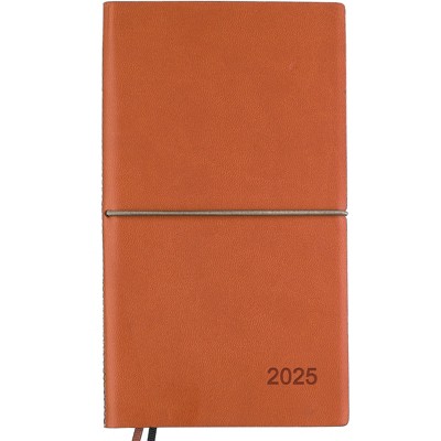 Global Printed Products Mini Leather Pocket Planner CY 2025 (Brown)