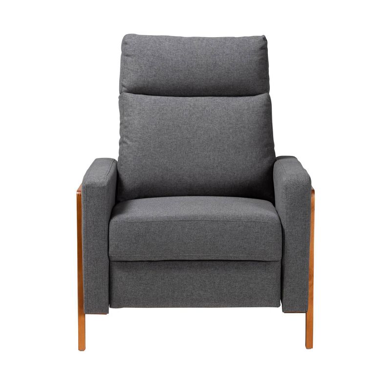 Halstein Mid Century Modern Fabric Upholstered Lounge Chair Gray - Baxton Studio, 6 of 17