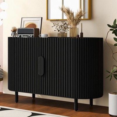 47.8" Curved Design Light Luxury Sideboard with Adjustable Shelves - ModernLuxe