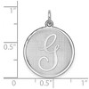 Black Bow Jewelry Sterling Silver, Makayla Collection, 20mm Disc Initial G Pendant - 4 of 4