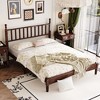 NicBex Retro Style Queen Wood Platform Bed Frame with Gourd Shaped Headboard,Solid Wood Slats Support,No Box Spring Needed,Easy Assembly,Walnut/White - 2 of 4