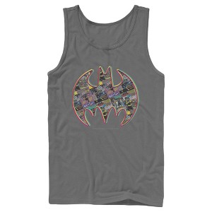 Men's Batman Shield Logo Comic Panel Tank Top - 1 of 3