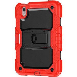SAHARA - Apple iPad mini (A17 Pro) and Apple iPad mini (6th Generation 2021) Raider Series Heavy Duty Kickstand Case - Black/Red - 1 of 4