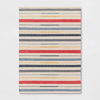 Striped Kids' Rug Red/Blue - Pillowfort™