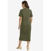 Jessica London Women's Plus Size Side Button Midi Dress - 3 of 4