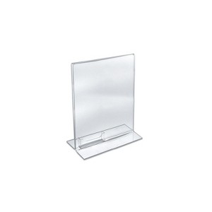 Azar Displays Stand Up Acrylic Sign Holder with Business Card Holder 10/Pack 252040 - 1 of 1
