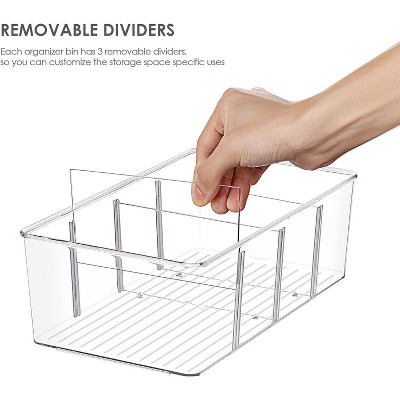 Vtopmart 8 Pack Food Storage Organizer Bins, 4 Compartment Holder Clear Plastic Bins for Pantry, Kitchen, Fridge Organization and Storage — фото 5