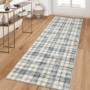 Plaid Rug Area Rug for Bedroom Living Room Modern Classroom Area Rug Neutral Soft Rugs for Nursery Stain Resistant Dining Room Rugs - 1 of 4