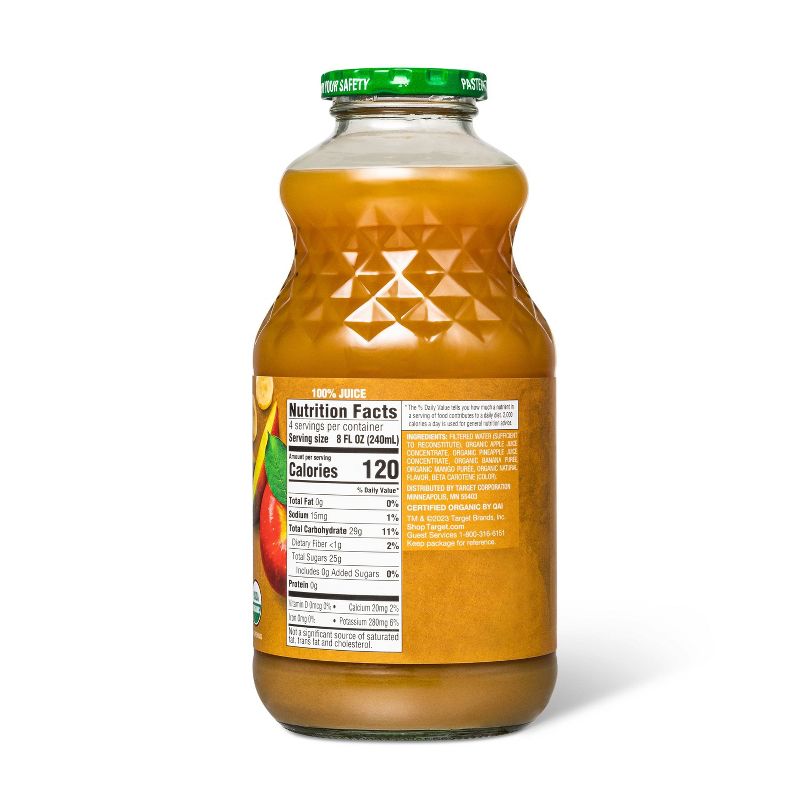 Organic Pineapple and Mango Juice From Concentrate - 32 fl oz - Good &#38; Gather&#8482;, 4 of 5