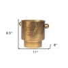 HomeRoots 9" Gold Cast Iron Round Table Vase - 3 of 4