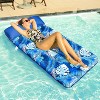 Jasonwell Oversized Pool Float Lounge, 72" X 37" XL Fabric-Covered Inflatable Contour Lounger with Headrest, Cooling Pool Raft, Palm Leaves Blue - 4 of 4