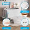 Mjkone Murphy Bed Cabinet with Built-in 3 Charging Station and 2 Storage Drawers, Solid Wood Cabinet Bed Queen Size with Mattress - 3 of 4