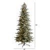 Nearly Natural 8.5-ft Slim Flocked Nova Scotia Spruce Artificial Christmas Tree with 500 Warm White LED Lights and 1061 Bendable Branches - 2 of 4