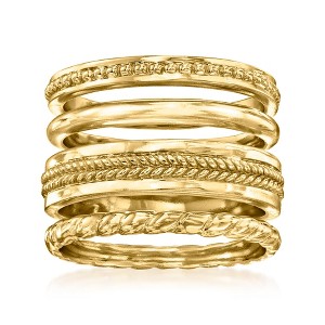 Ross-Simons 18kt Gold Over Sterling Jewelry Set: 4 Stackable Rings - 1 of 4