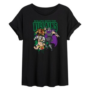 Women's - Teenage Muntant Ninja Turtles - Villains Bootleg Oversized Graphic T-Shirt - 1 of 4