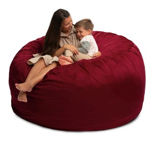 Ultimate Sack 6ft Bean Bag Chair, Oversized Comfortable Indoor Floor Lounger, Giant Foam-Filled Furniture for Relaxing, Burgundy Suede - 1 of 4