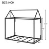 ZHUTA  Twin Size Tent Floor Bed Frame for Kids, Metal Floor Bed with slats, Twin House Bed for Kids Girls Boys, Black - 3 of 4