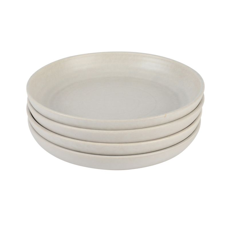 Cravings By Chrissy Teigen 4 Piece 8.6 Inch Round Stoneware Dinner Bowl Set in Oat Milk, 3 of 6
