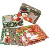 Joyfy 24 PCS Christmas Foil Bakery Cookie Gift Box (8.75" x 5.75" x 2.75") in 3 Designs, Colorful Patterns with Window - 2 of 4