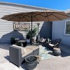 PURPLE LEAF 15ft Patio Market Umbrella and Base Double-Sided Rectangle Outdoor Table Sun Umbrellas with Crank - 3 of 4