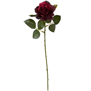 Nearly Natural 18-in Rose Artificial Flower (Set of 24), Burgundy - 1 of 1
