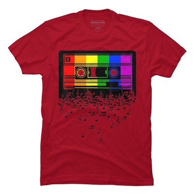 Adult Design By Humans Pride Rainbow Flag Music Note Cassette By Avocato T-Shirt