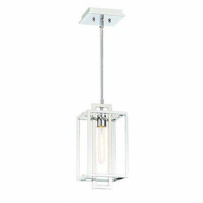 Craftmade Chrome Industrial Mini Pendant Light with Steel Frame