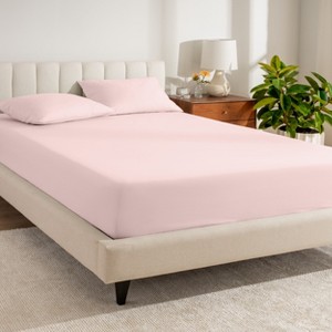 260 Thread Count Organic Cotton Percale Fitted Sheet by Bare Home - 1 of 4