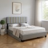 HomeRoots Gray Tufted Velvet Upholstered Queen Bed Frame With Trundle And Drawers - 2 of 4