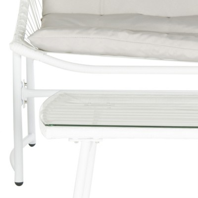 Berkane White and Gray Rattan 4-Piece Outdoor Furniture Set