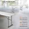 VINGLI 6 FT Plastic Folding Bench,Portable Indoor/Outdoor Picnic Party Camping Dining Seat, Garden Soccer Entertaining Activities, White - 4 of 4