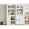 coucheta Kitchen Pantry Storage Cabinet with 4 Magnetic Doors & Adjustable Shelves, Freestanding Farmhouse Cupboard for Living Room, Dining Room - 3 of 4