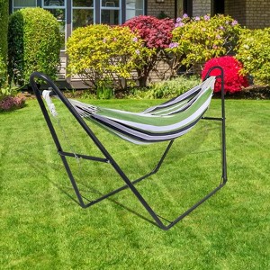 Heavy-Duty Steel Hammock Stand for 2 People, Portable Design,for 9.5 to 14 ft Hammocks,Ideal for Outdoor Balconies, porches, patios and backyards. - 1 of 4