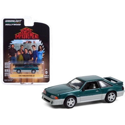 1991 Ford Mustang GT Green Metallic and Silver "Home Improvement" (1991-1999) TV Series 1/64 Diecast Model Car by Greenlight