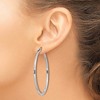Black Bow Jewelry 2mm, Sterling Silver, Polished Square Hoops - 50mm (1 7/8 Inch) - 3 of 4