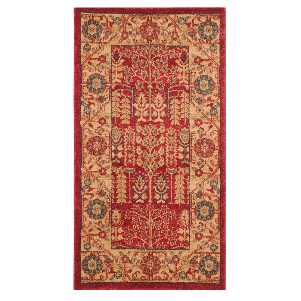  Garrison Floral Area Rug Red/Natural