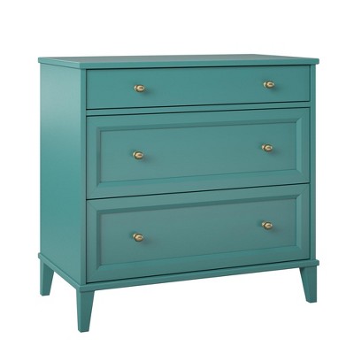 Emerald Green Industrial 2 Drawer Dresser with Pull-Out Desk