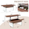 ChicFurnit Coffee Table Multifunctional Lift Top with Tempered Glass Legs for Modern Homes, Brown, 43.3"*23.6"*11.81" - 3 of 4