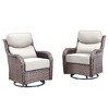 Outdoor Swivel Rocker Chair with 6 Inch Thick Cushion 2 in 1 Porch Glider Swivel Chair - Wicker Patio Furniture Patio Swivel Glider Seating - 2 of 4