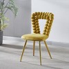 PAGED  Set of 2  Modern Iron Frame Dining Chairs with Plush Cushions & Hairpin Legs,Armless Chairs for Kitchen,Living Room - 2 of 4