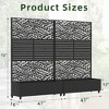 Wooakway 72"H Two-tone Patio Planter Box with Trellis Metal Raised Garden Bed Black Decorative Privacy Screen with Wheels - 4 of 4